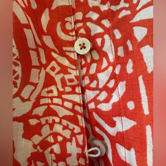 SALE Chico’s Orange & White Top Size 2.5 (L/XL) Spring Summer Blouse - Picture 9 of 14